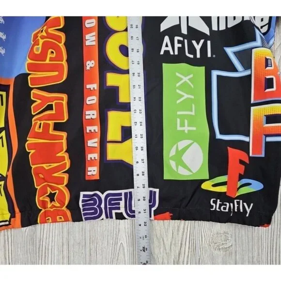BornFly Jacket Men's 2X Multicolor Gaming All Over‎ Logo Parody Streetwear Zip